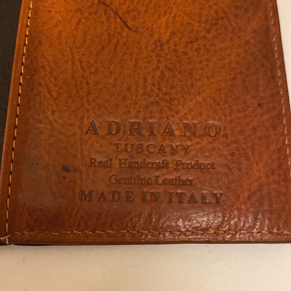 Vintage Women’s Tuscany Leather Adriano Leather Wallet Document 2 Tone Black/Tan - Picture 7 of 16